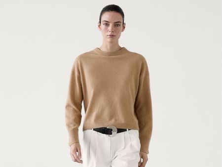 MASSIMO Dutti Damen Pullover in Camel Farbe aus Wolle L