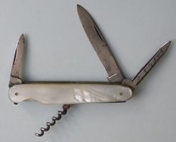 F. SCHODER Thun Taschenmesser Sackmesser Perlmutt Perlmutter