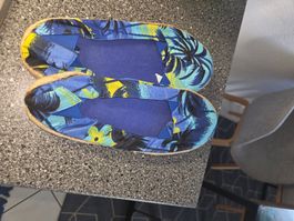 Espadrilles d'été bleues à motifs palmiers, taille 38🌴☀️