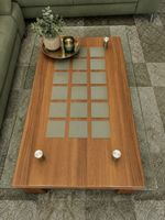 Couchtisch Holz Glas guter Zustand 125x74
