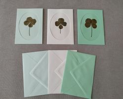 3 Karten mit echt Klee 🍀