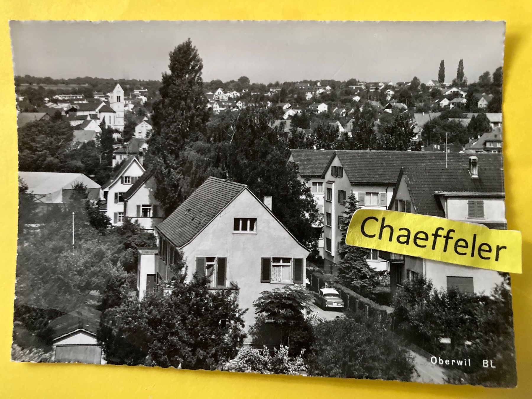 Cartoline postali: Oberwil BL – Usato da Zürich venduto da Chaeffeler