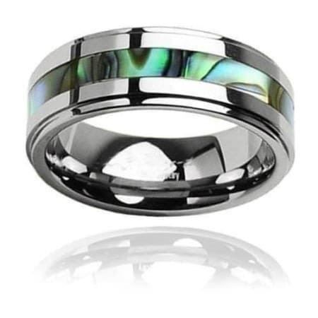 Anelli: Tungsten (Wolfram) Ring mit Abalone, 8mm – Nuovo (secondo la descrizione) da Arbon venduto da Helmuth 1