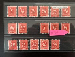 Nachporto 1938, 2 Saetze, geriffeltes Papier **
