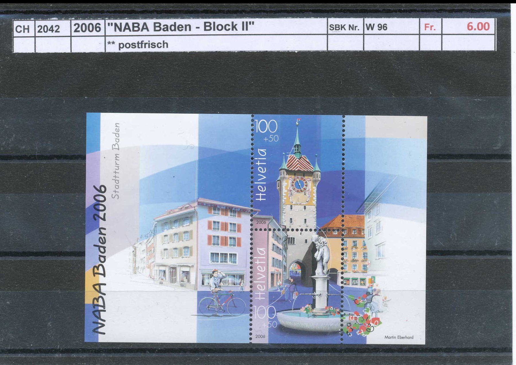 Alle Briefmarken: 2006 "NABA Baden - Block II", ** postfrisch – Neu (gemäss Beschreibung) aus Winterthur von Zupogeru