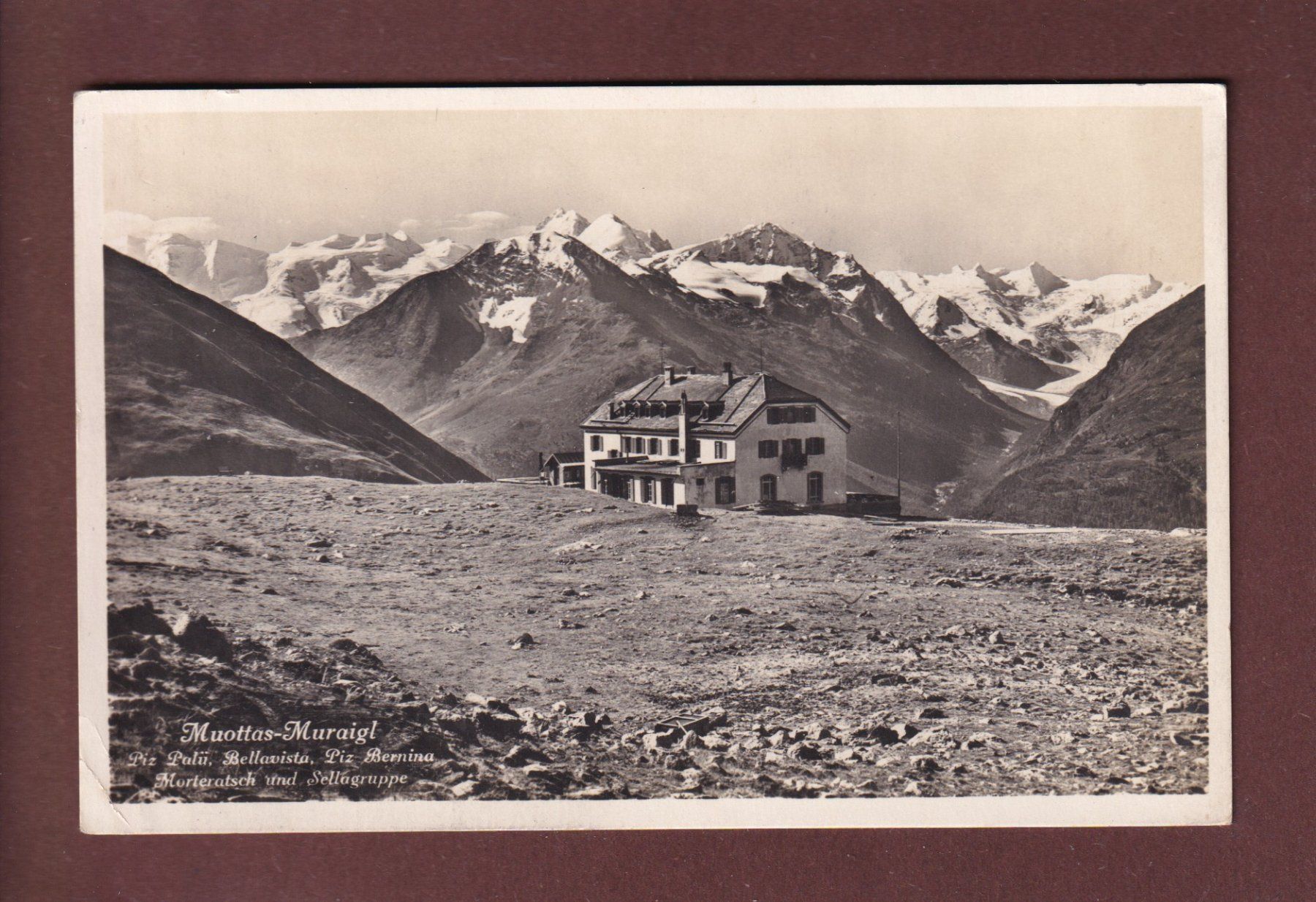 Ansichtskarten: MUOTTAS MURAIGL - 1928 // Eckbug // – Gebraucht aus Pully von nicecards