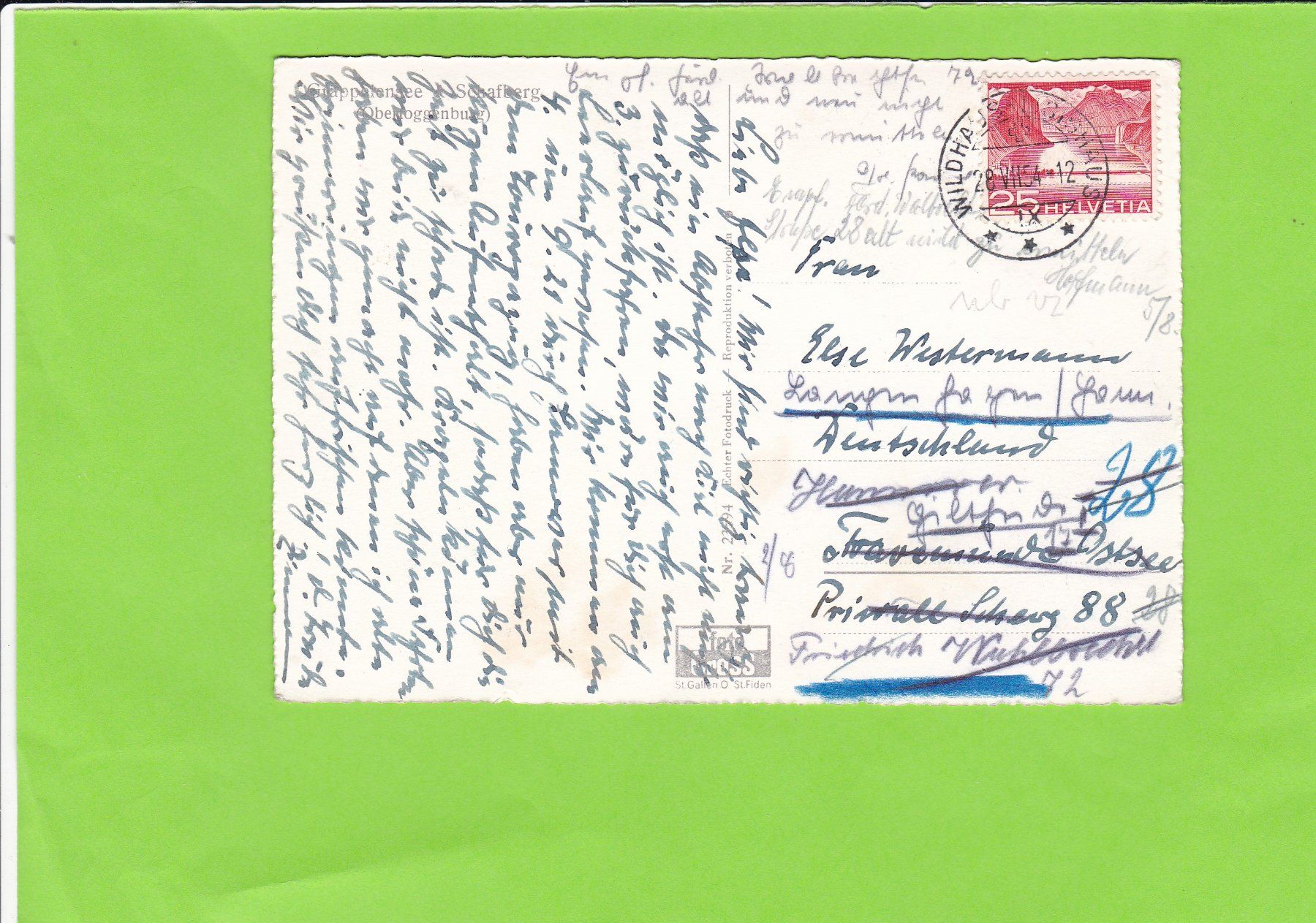 Cartoline postali: Gräppelensee mit Schafberg--Toggenburg – Usato da St. Peterzell venduto da neckertal 1