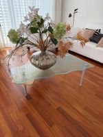 Couch Tisch Glasplatte und Holzunterplatte modern