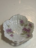 Schale Porzellan mit Blumenmuster Randgold (I13)