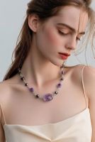 Unikat - Amethyst, Swarovski Collier NEU