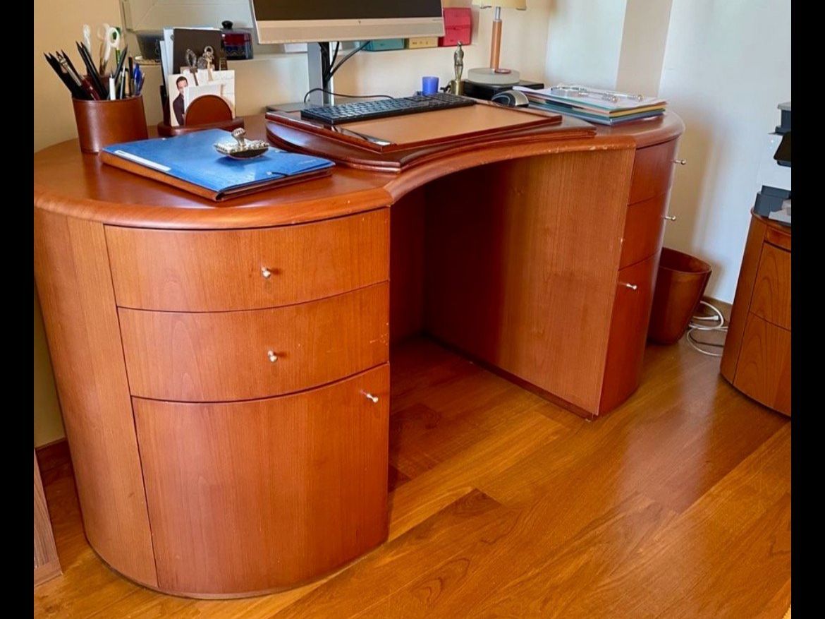 Scrivanie: Bureau - 3 Commodes -Table - Merisier -Milano1995-Sur Mesure – Usato da Corseaux venduto da Cobea 4