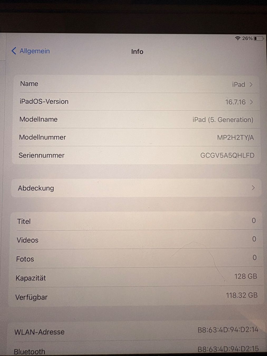 Apple Tablet PC: iPad 128GB (5. Generation) – Gebraucht aus Aarau von micoud 3