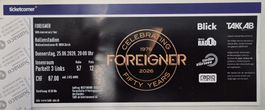Foreigner Konzert Ticket 25.6.26 / Parkett 3 lilnks