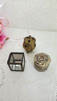 Vintage Metallgefässe Setzkasten oder für Krippenfiguren