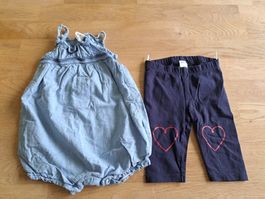 H&M Romper / Spieler + Leggings, Grösse 80, 9-12M