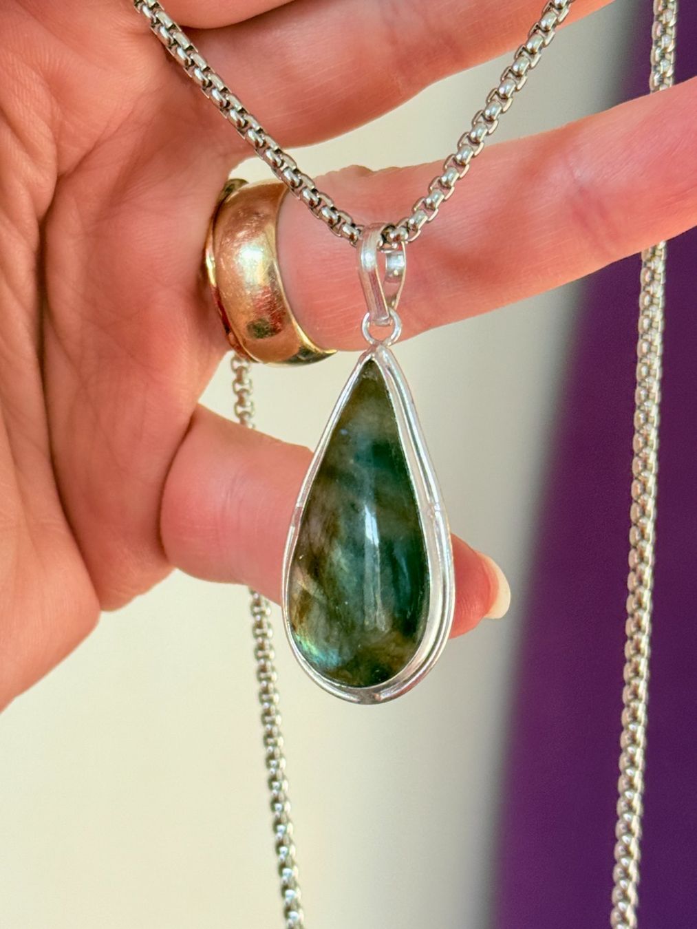 Catenine: Collier Labradorite  - Élégant bijou! – Nuovo e nell'imballaggio originale da Genève venduto da AGBERG 9