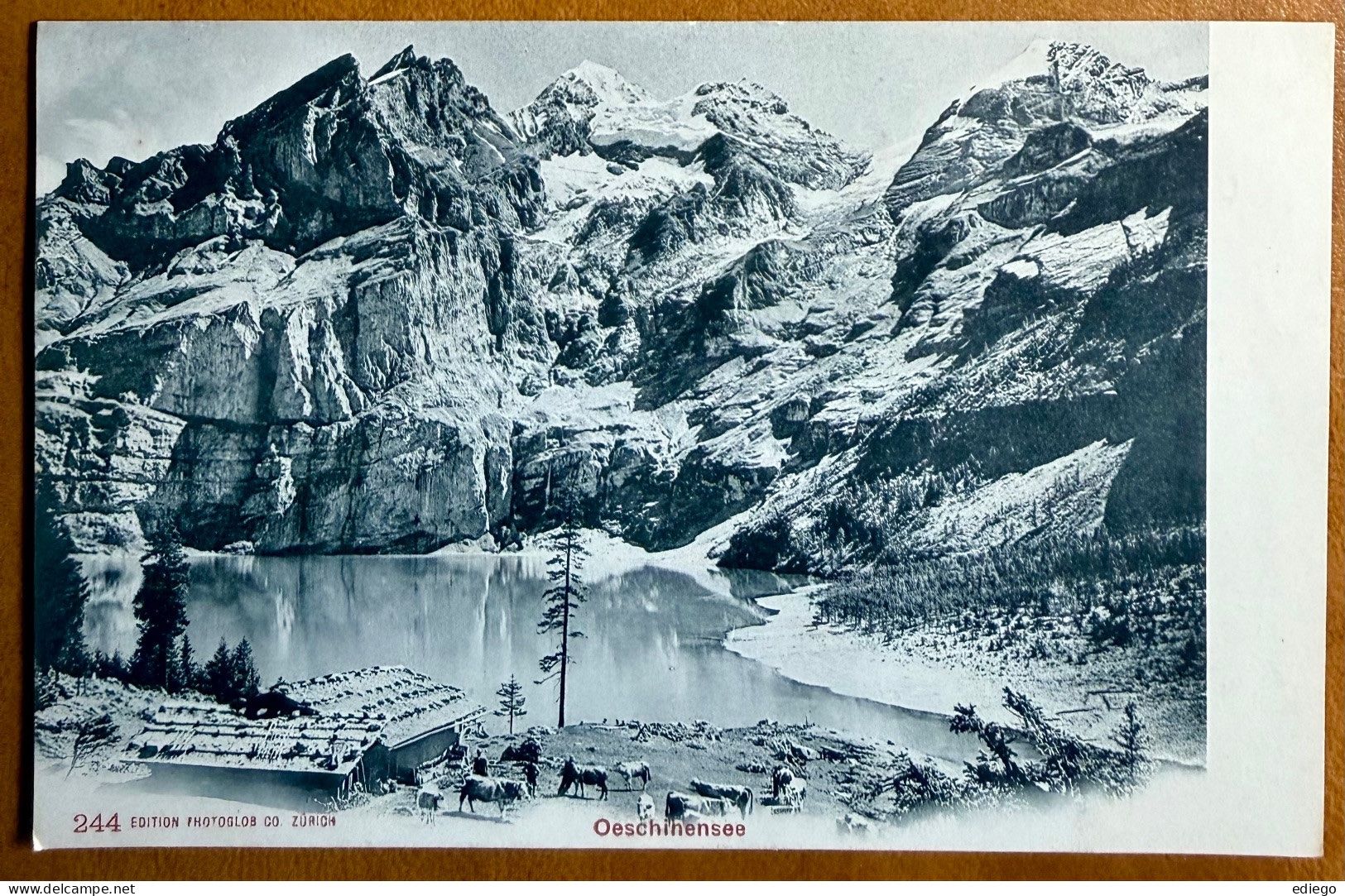 Cartoline postali: Oeschinensee Vers 1900... Kühe . Animée – Usato da Lutry venduto da Ediego