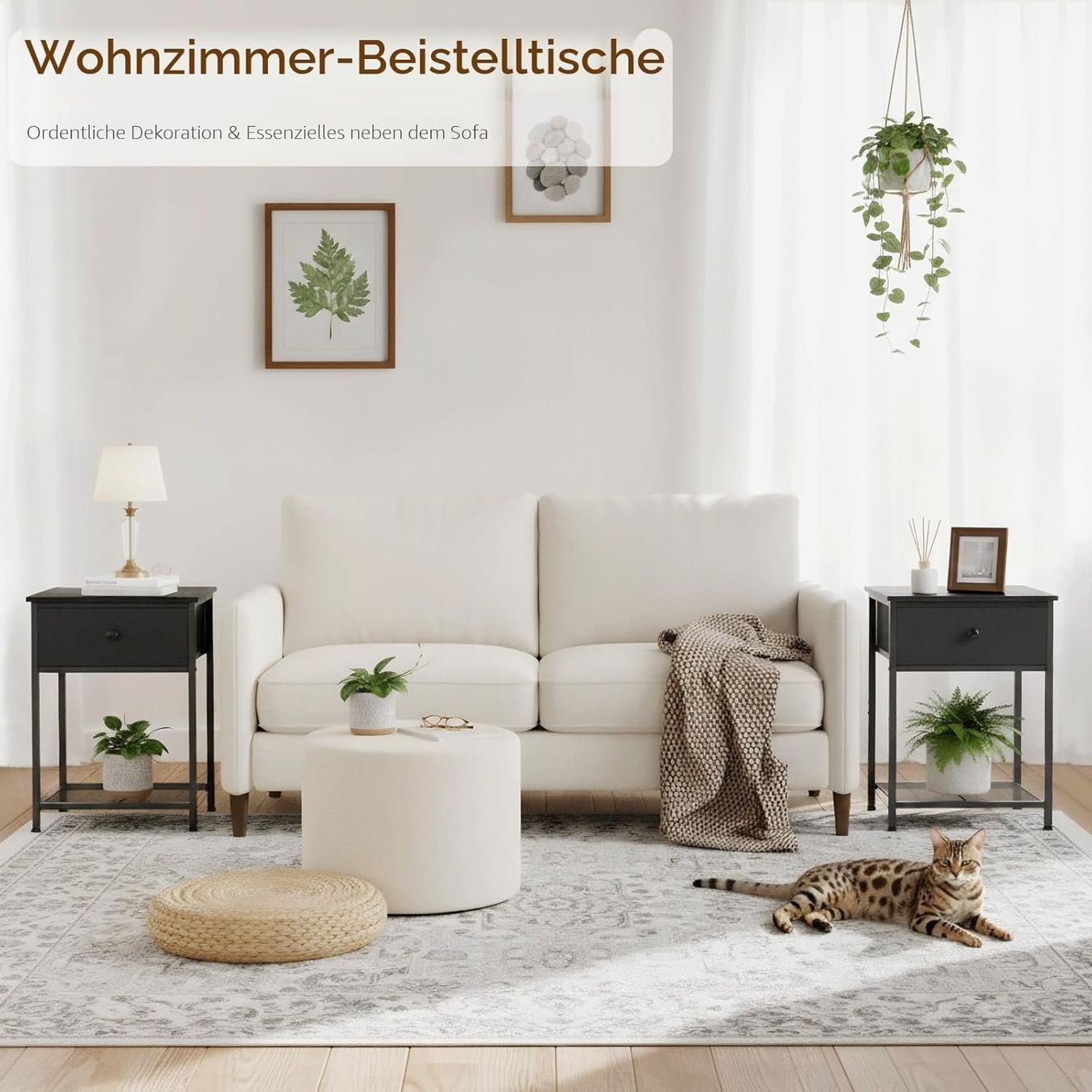 Tables de nuit: Nachttisch 2er Set mit Schubladen Beistelltisch Schwarz – Neuf avec emballage d'origine à Neuhausen par apo_zn9s 4