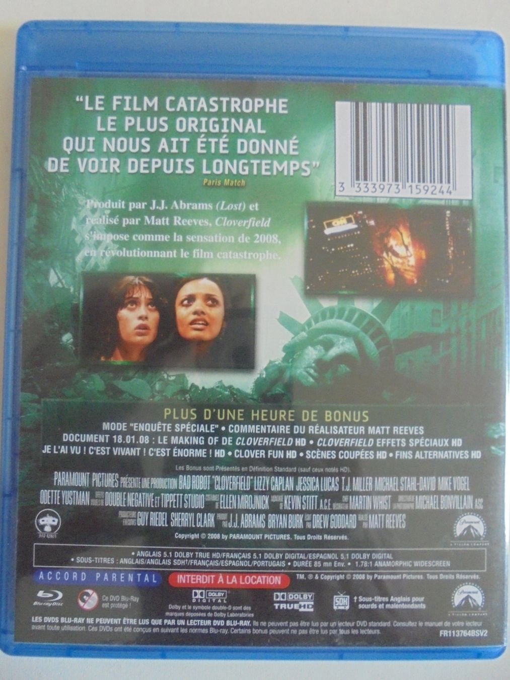 Tutti i DVDs: " Cloverfield " Blu-Ray DVD, comme neuf – Usato da Crissier venduto da Promopost 1