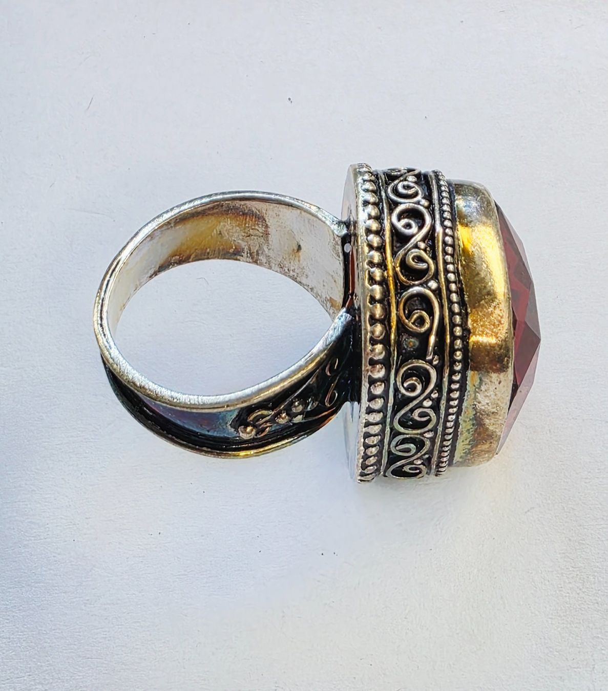 Anelli: Fingerring mit leuchtend rotem Stein – Nuovo (secondo la descrizione) da Zürich venduto da benedikt12 5