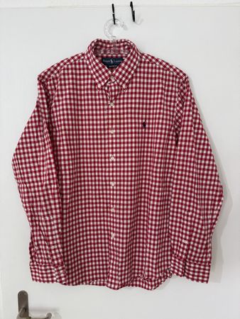 Ralph Lauren Hemd Karomuster rot/weiss Groesse L fit XL