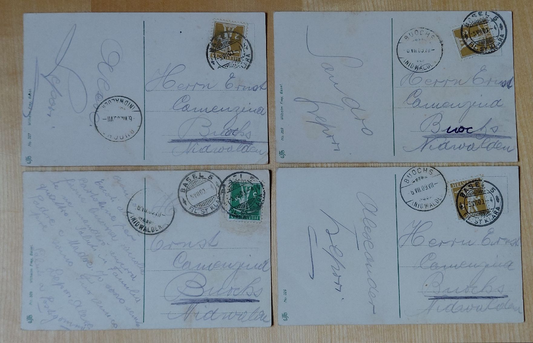 Cartoline postali: 4 antike Ansichtsarten Basel mit Schweizer Fahne, 1909 – Usato da Trogen venduto da Limboo 5