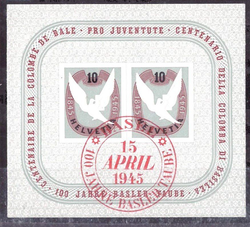 Alle Briefmarken: # 19 --- TAUBEBLOCK – Gebraucht aus Dübendorf von Piero2