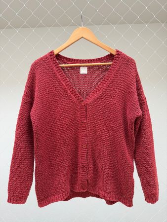 Des Petits Hauts Cardigan, Gr.M Baumwolle & Leinen, Rostrot