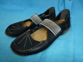 RIEKER SANDALEN LEDER ECHTLEDER GR 37 UNGETRAGEN BLAU RIEMEN