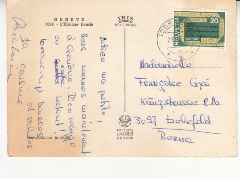 Cartoline postali: Genève 1970 – Usato da Bürglen TG venduto da StampGraf 1