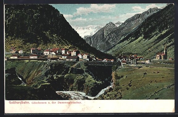 Cartes postales: Göschenen /Gotthardbahn, Panorama mit B – D'occasion à Berlin par bartko-reher