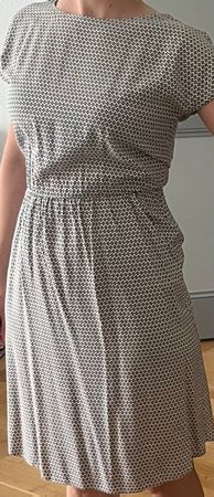 Kleid graublau weiss Grösse S gebraucht