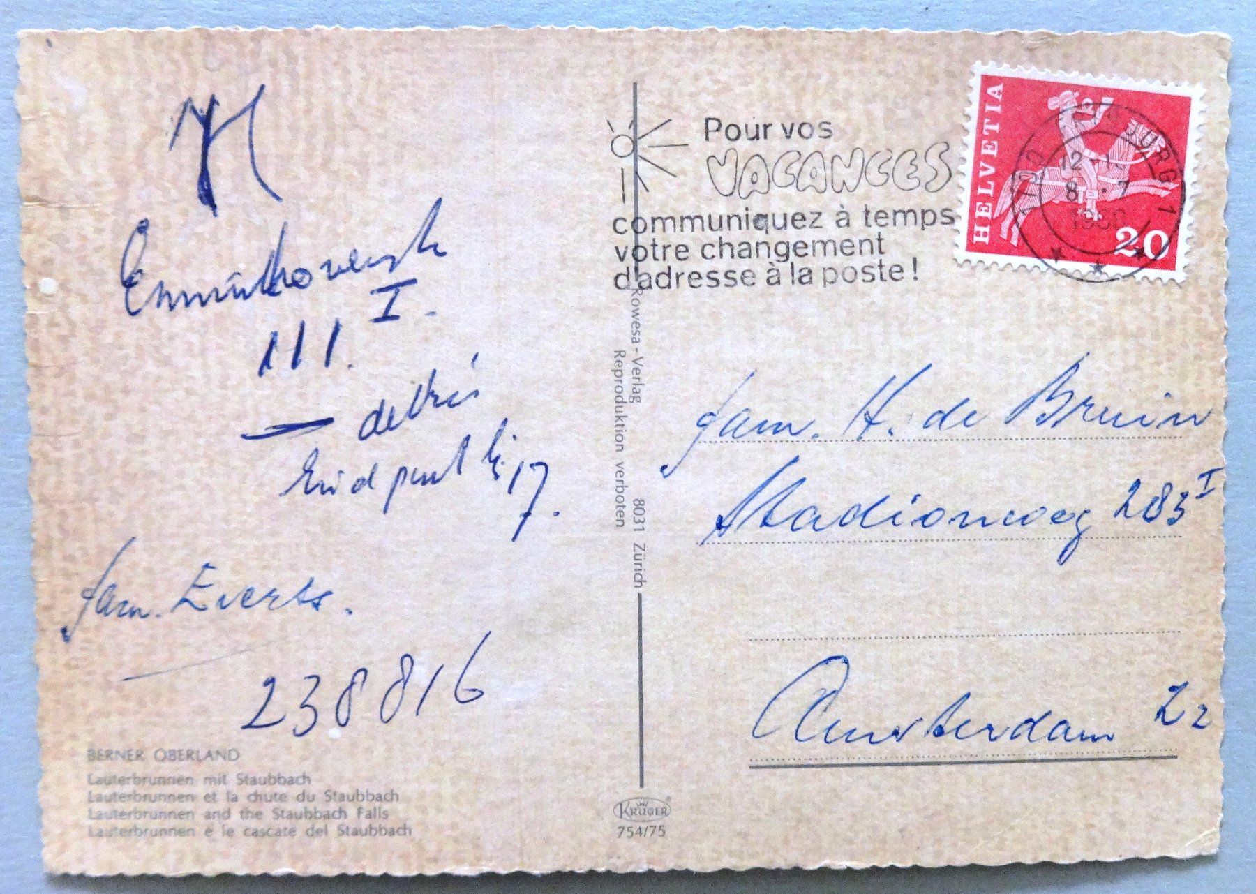 Cartes postales: Lauterbrunnnen mit Staubbach – Défectueux à Fétigny par Billy2miny 1
