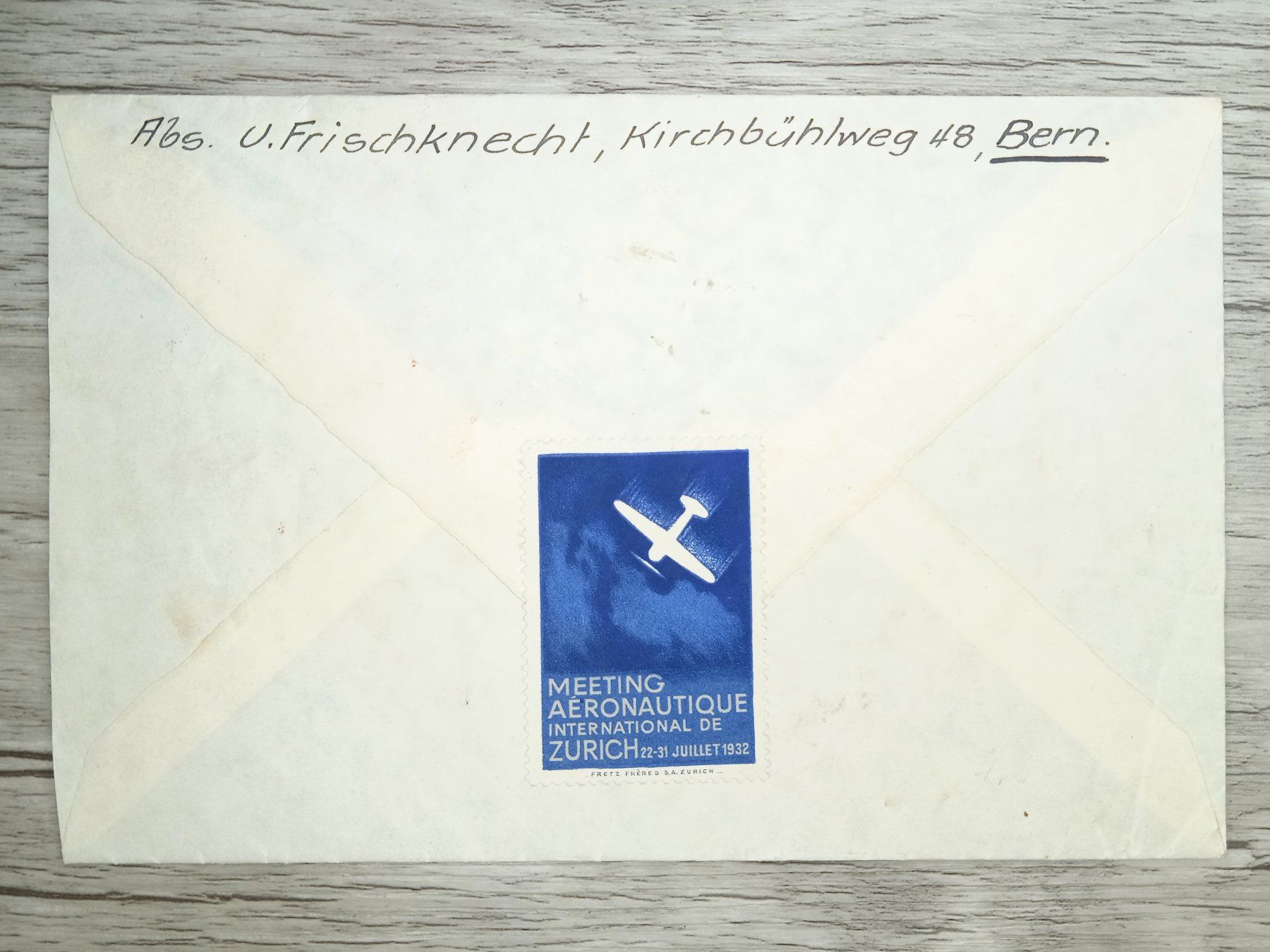 Tutti i francobolli: TR72 Enveloppe + Timbre Suisse 1932 / Vignette – Usato da Cousset venduto da Patrick_Collections 1