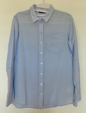 Street One hellblaues hemd XS/S baumwolle leinen wie sezane