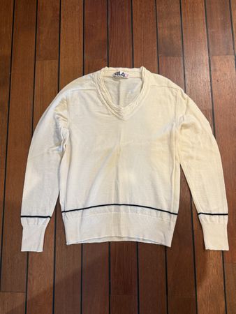 Pull FILA 100% laine vierge blanc - occasion