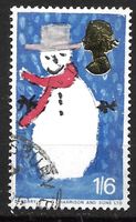 GB 1966: Weihnachten (Kinderzeichnung Schneemann)