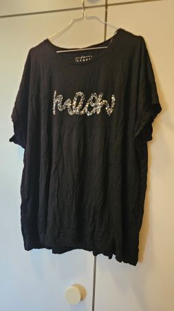 Maglietta nera Canda "meow" tg.2XL viscosa