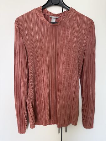 H&M Plissee top metallic, Grösse L