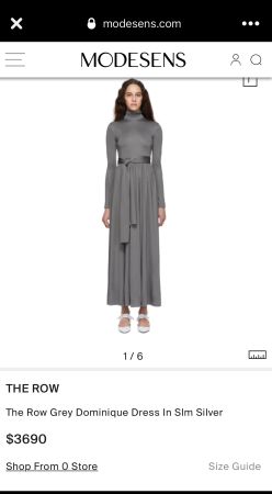 The row /Elegant Grey Silk-Blend Maxi Dress - Size 0 -