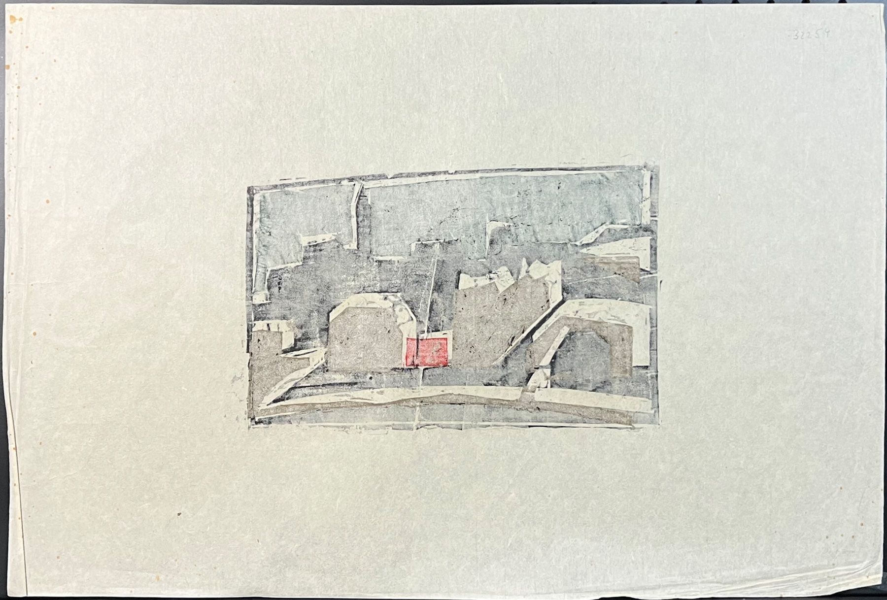 Xilografie: Jean Bünter. Landschaft, 1960. Holzschnitt, – Usato da Zumikon venduto da tesoro8853 1