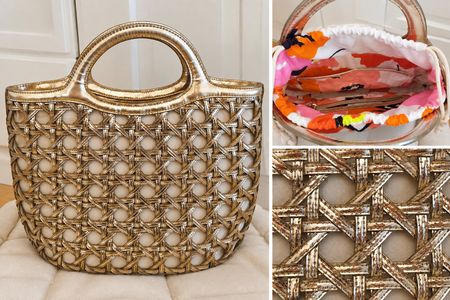 Kate Spade New York Metallic Gold Flechttasche – Shopper