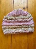 Selbstgestrickte Mütze, rosa-gold, weich, warm, einzigigarti