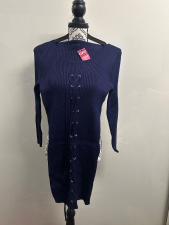 Strickkleid Kleid Pullover Lang Figurbetont one size Neu