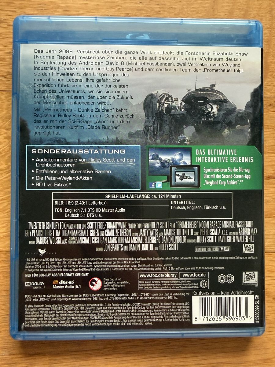 Tous les DVDs: Prometheus - Dunkle Zeichen (2012) Blu-ray – D'occasion à Kölliken par nerdorado 1