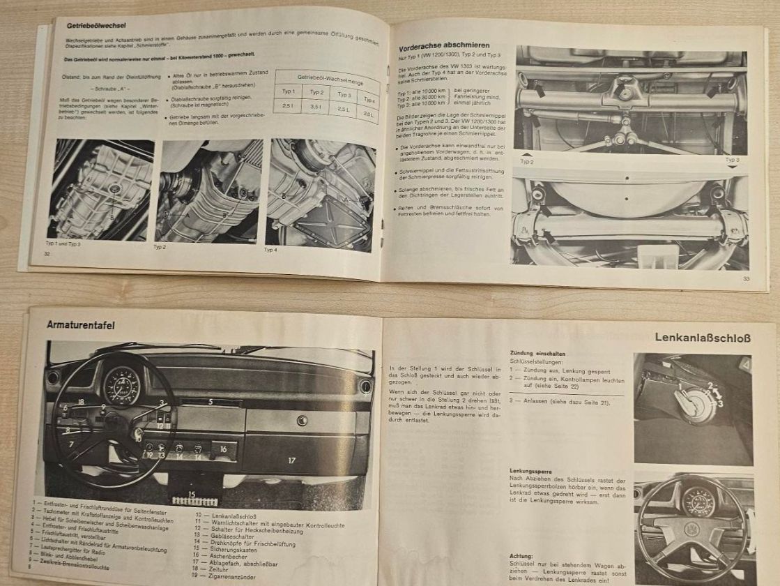VW Dokumente: VW Käfer 1303 Betriebsanleitung, August 1972 – Gebraucht aus Reinach AG von 911356 2
