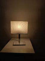 Tischlampe rechteckig Metall weiss guter Zustand