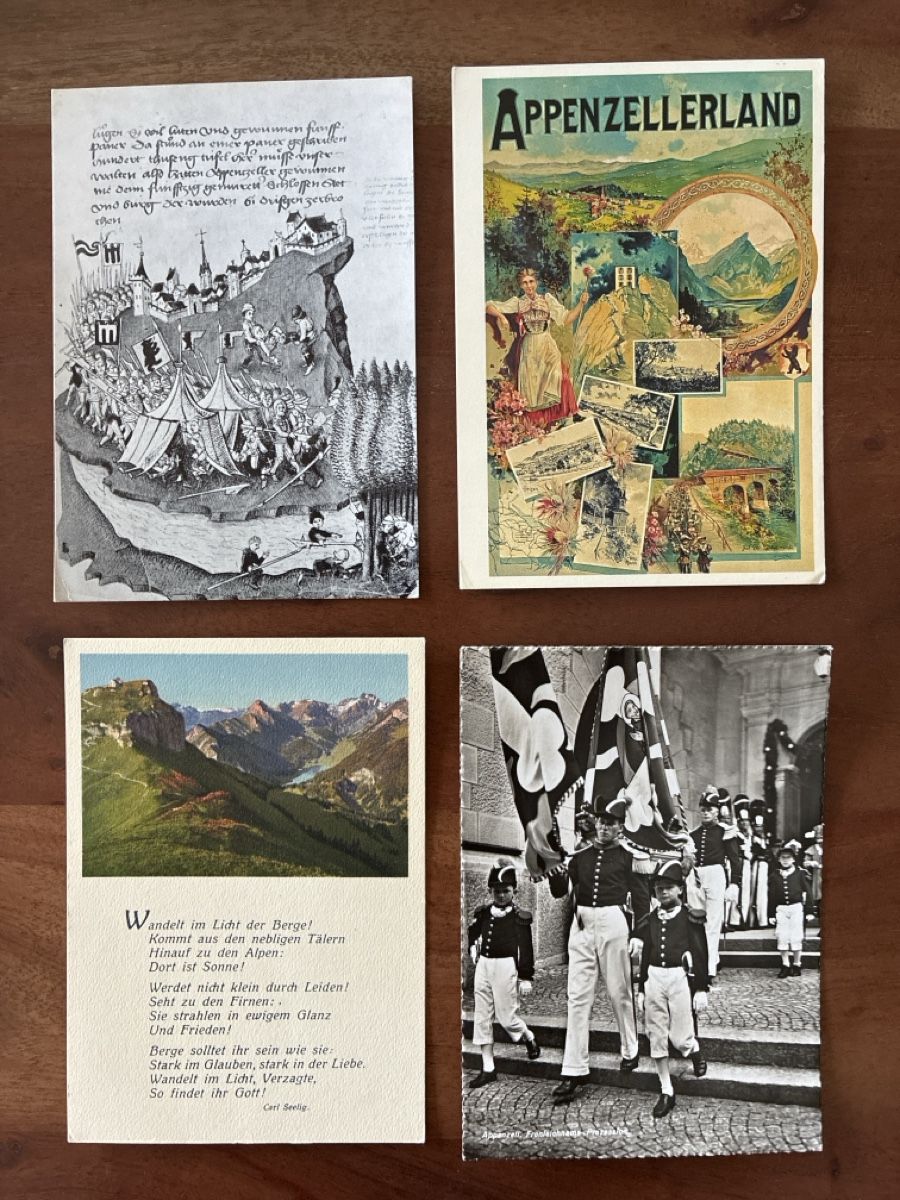 Cartoline postali: 10 Ansichtskarten Schweiz diverse vom Appenzell – Usato da Oftringen venduto da Cla.vD.74 2