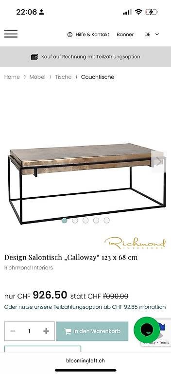 Tavoli: Couchtisch / Salontisch Richmond – Usato da baar venduto da may_8fwr 1