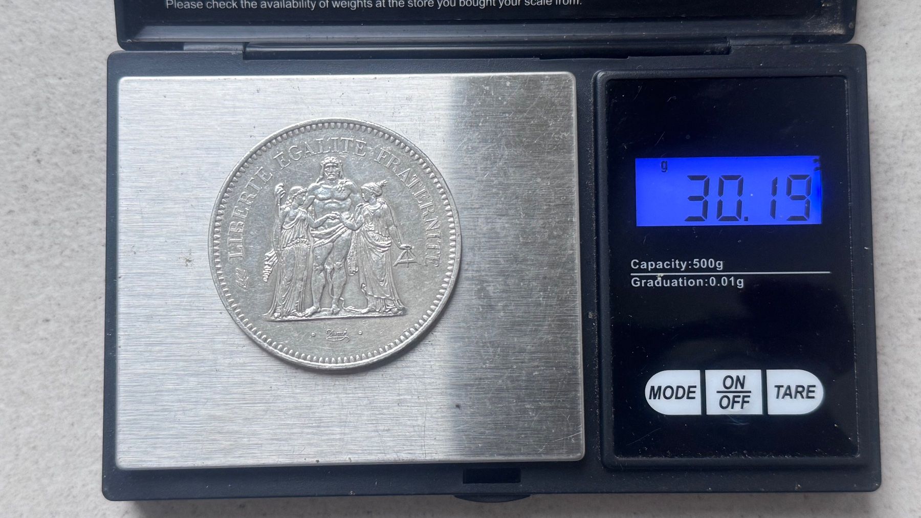 Tutti le monete: Frankreich 50 Francs Silber Münze 1976 – Usato da Birsfelden venduto da Berg41_7 1